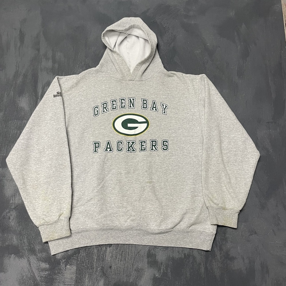 Vintage Greenbay Packers Hoodie mens XL Grey 1990s NFL
